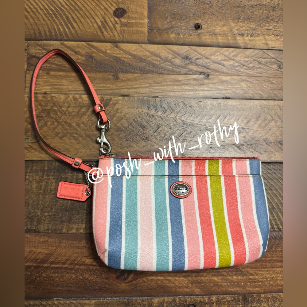 Coach Multi-Colored Striped Wristlet